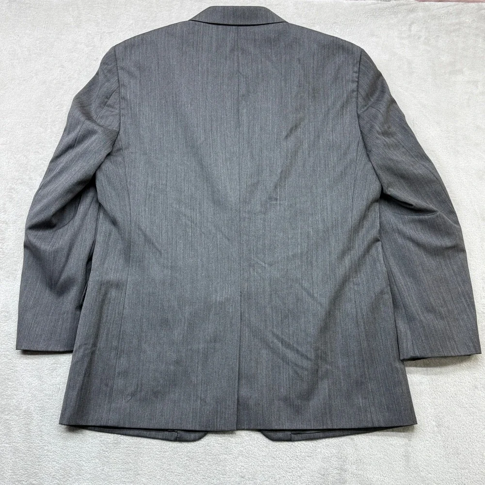 Jos. A. Bank Suit Mens 43R Grey 100% Wool Herringbone Signature Collection 2pc